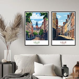 Lille France Poster Travel Print Lille French Flanders Hauts-de-France Wall Home Decor Canvas Travel France Illustration Gift Decoration
