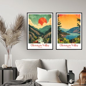 Okanagan Valley Canada Travel Poster Print Wall Okanagan Valley Poster Wall Poster Home Decor Canvas Canada Poster Travel