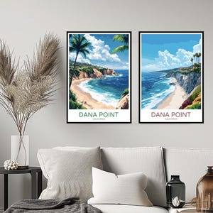 Dana Point California Poster Travel Print Dana Point Beach Orange County USA Wall Home Decor Canvas Gift Room Decoration Illustration