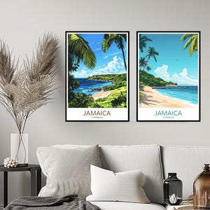 Póster de Jamaica, Caribe, viaje, isla de Jamaica, Kingston, decoración de pared para el hogar, lienzo, viaje, mar Caribe, ilustración, regalo, decoración