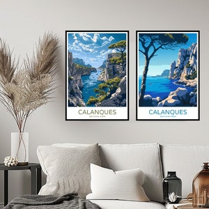 Calanques National Park France Poster Travel Print Marseille Calanques Park Wall Home Decor Canvas Travel France Gift Room Decoration