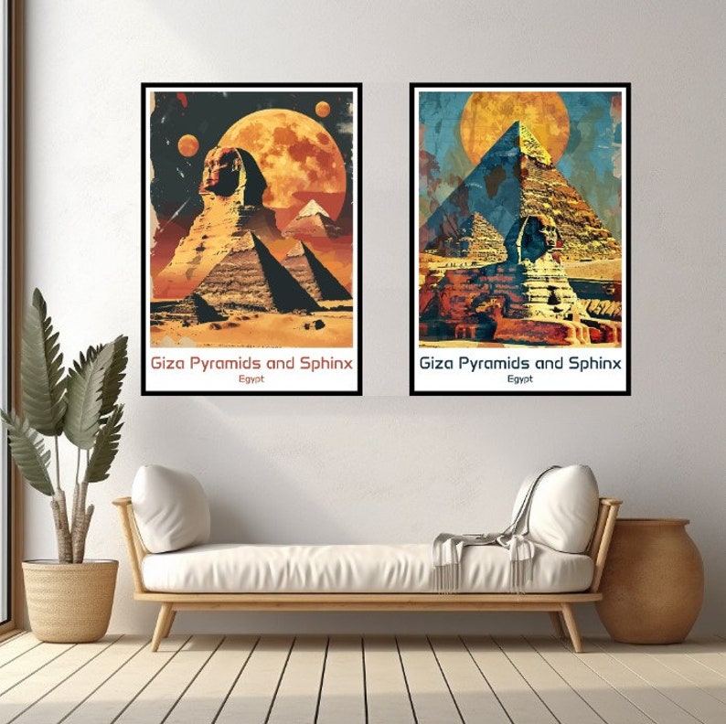 The Great Sphinx of Giza Egypt Poster Travel Print Wall Sphinx Poster ...