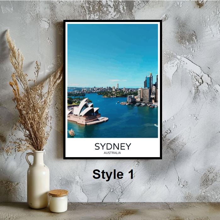 シドニーのスカイライン オーストラリア ポスター 旅行プリント