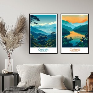 Corbett National Park Poster Travel Print National Park Nature Corbett Park Wall Home Decor Canvas Travel Tanzania Gift Room Decoration