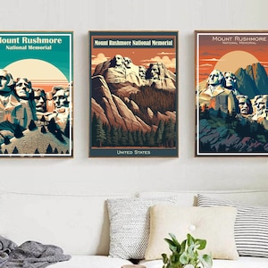 Mount Rushmore National Memorial Travel Poster Print Wall Art Mount Rushmore Memorial Wall Poster Home Decor Canvas Poster Designer Poster