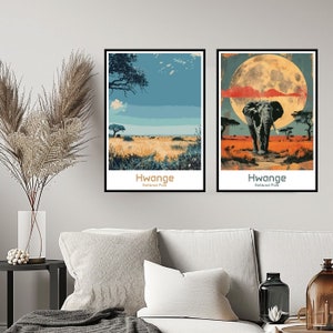 Hwange National Park Poster Travel Print National Park Hwange Africa Nature Wall Home Decor Canvas Travel Tanzania Gift Room Decoration