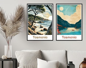 Tasmania Australia Travel Poster Print Wall Australia Tasmania Poster Home Decor Gift Art Lovers Australia Poster Gift