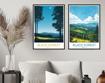 Black Forest Germany Poster Travel Print Black Forest Rhine Valley Deutschland Wall Home Decor Canvas Travel Germany Gift Room Decoration