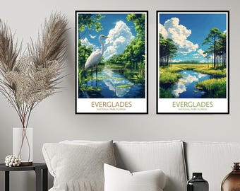 Everglades National Park Florida Poster Reizen Print Everglades Verenigde Staten Muur Home Decor Canvas Reizen Cadeau Kamer Decoratie Digitale kunst