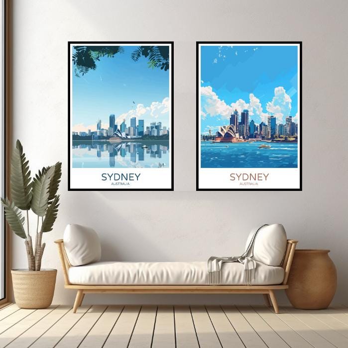 シドニーのスカイライン オーストラリア ポスター 旅行プリント