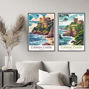 Culzean Castle Scotland Poster Travel Print Wall Culzean Castle Poster Wall Art Home Decor Canvas Travel Scotland Gift Illustration
