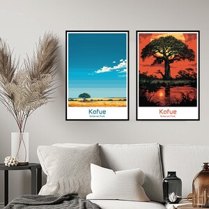 Kafue National Park Poster Travel Print National Park Nature Africa Kafue Park Wall Home Decor Canvas Travel Tanzania Gift Room Decoration