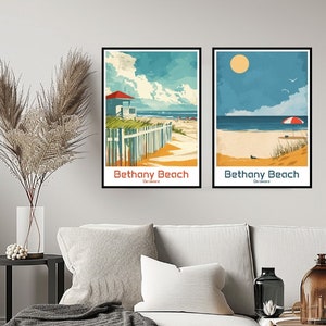 Bethany Beach Delaware Poster Travel Print Delaware Bethany Beach Wall Home Decor Canvas Travel Gift Amerikaanse Delaware Kamer USA Decoratie