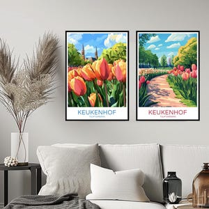 Keukenhof Tulpengärten Poster Reisedruck Keukenhof Park Lisse Holland Wand Wohnkultur Leinwand Reise Niederlande Geschenk Raumdekoration