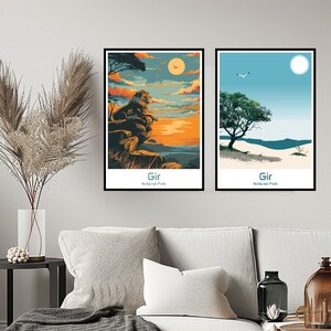 Gir National Park Poster Travel Print National Park Nature Africa Gir Park Wall Home Decor Canvas Travel Tanzania Gift Room Decoration