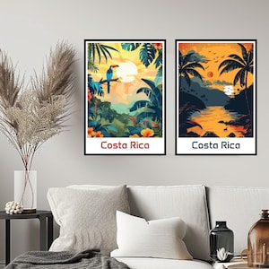 Costa Rica Poster Travel Print Wall Costa Rica Poster Wall Art Home Decor Canvas Travel Costa Rica Gift Illustration