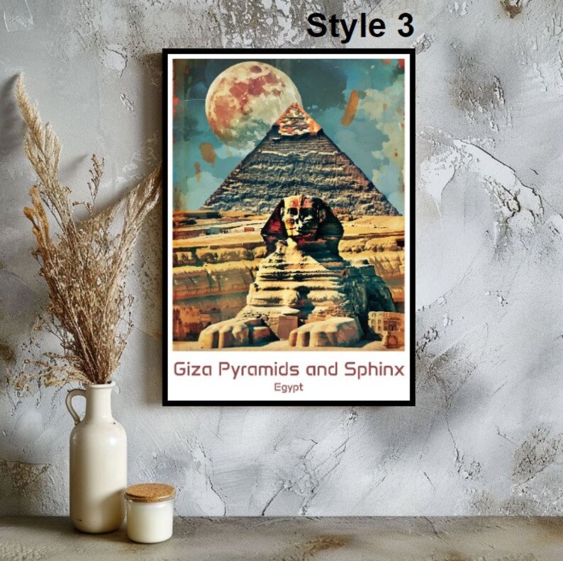 The Great Sphinx of Giza Egypt Poster Travel Print Wall Sphinx Poster ...
