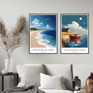 Dauphin Island Alabama Poster Travel Print Dauphin Island Beach Nature USA Home Wall Decor Canvas Travel Gift Digital Room Decoration