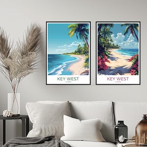 Key West Florida Poster Travel Print Key West Florida Keys Beach USA Wall Art Home Decor Canvas Travel Gift Room Decoration Digital Art