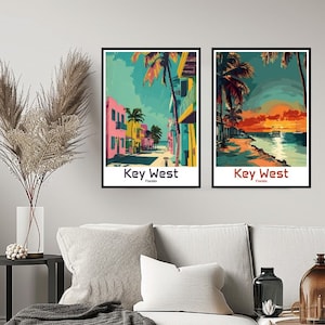 Key West Florida Travel Poster Print Wall Florida Key West Wall Poster Home Decor Key West Beach Gift Art Lovers Florida Poster Lover