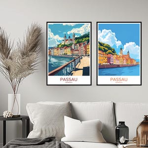 Passau Germany Poster Travel Print Passau Lower Bavaria Three Rivers Deutschland Wall Home Decor Canvas Travel Germany Gift Room Decoration