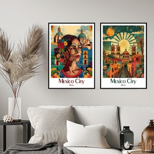 Póster de viaje de Ciudad de México, impresión de pared, cartel de Ciudad de México, póster de pared, decoración del hogar, lienzo, viaje de Ciudad de México México
