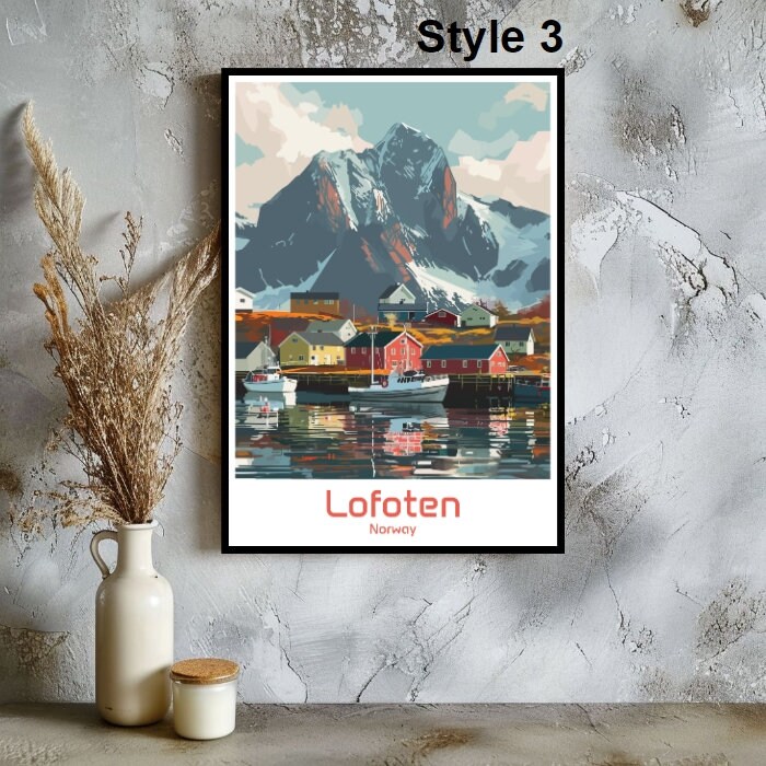 Curated visual reference: Gallery Detail: Lofoten Islands Norway Poster Travel Print Wall Norway Lofoten Poster