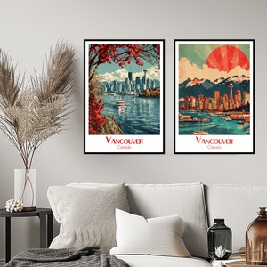 Vancouver Canada Travel Poster Print Wall British Columbia Vancouver Poster Wall Poster Home Decor Canvas Canada Vancouver Travel