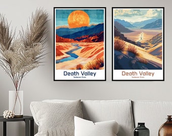 Death Valley Nationalpark Poster Reise Druck USA Death Valley Park Wand Kunst Wohnkultur Leinwand Reise Geschenk Illustration Zimmer USA Dekoration