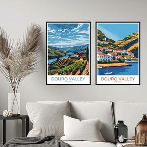 Douro Valley Portugal Poster Travel Print Douro Valley Picos de Urbión Wall Home Decor Canvas Travel Portugal Illustration Gift Decoration