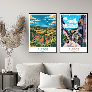 Alsace France Poster Travel Print French Riviera Rhine Strasbourg Wall Home Decor Canvas Travel France Illustration Gift Room Decoration