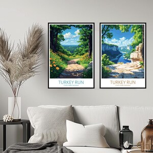 Póster de pared del parque estatal Turkey Run, Indiana, impresión digital, arte de pared del condado de Parke, Estados Unidos, decoración del hogar, lienzo, regalo de viaje, decoración de la habitación