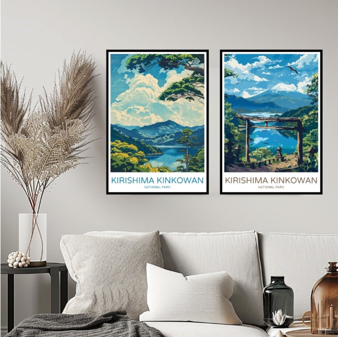 Kirishima Kinkowan Japan Poster Travel Print Japan Kirishima Kinkowan ...