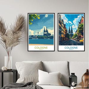 Póster de viaje de Colonia, Alemania, impresión de Colonia, Köln Deutschland, decoración de pared para el hogar, lienzo de viaje, regalo de Alemania, decoración de habitación