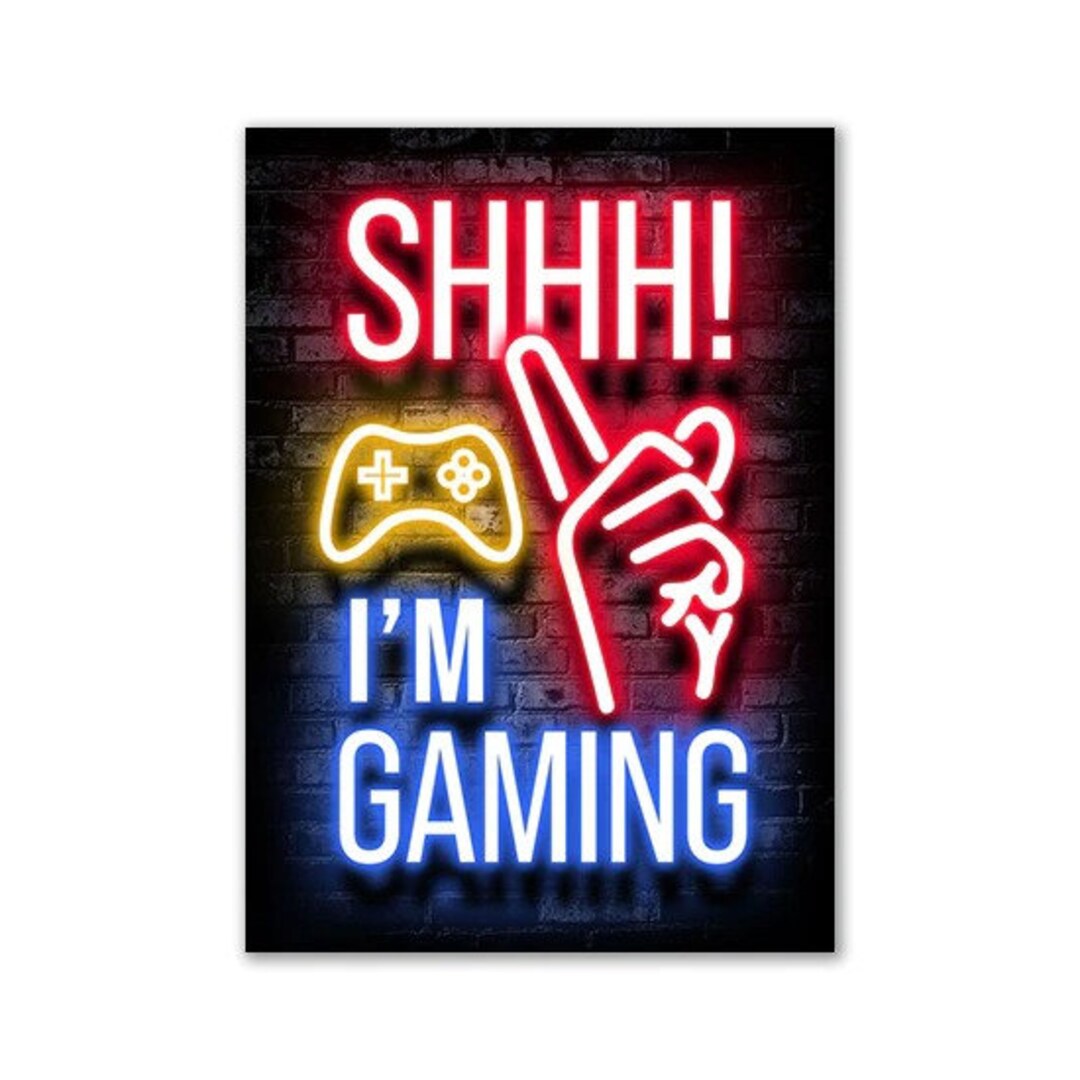 Shhh I'm Gaming Canvas Poster Game Controller Gamepad Etsy