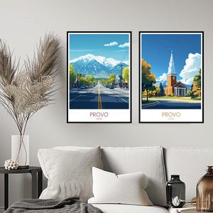 Provo Utah Poster Travel Print Provo Salt Lake City Utah Valley Nature USA Home Wall Decor Canvas Travel Gift Digital Room Decoration