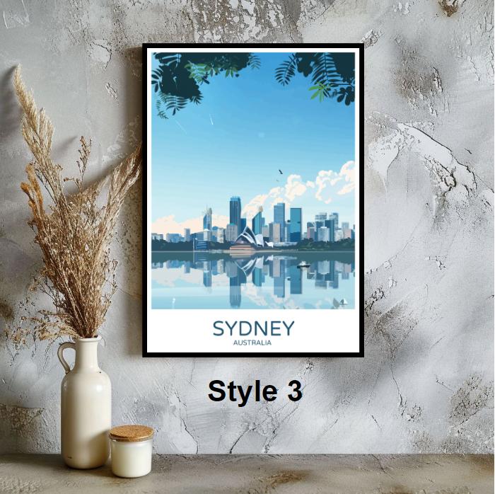 シドニーのスカイライン オーストラリア ポスター 旅行プリント