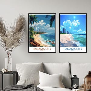 Panama City Florida Poster Travel Print Panama City Beach Bay County USA Wall Art Home Decor Canvas Travel Gift Room Decoration Digital