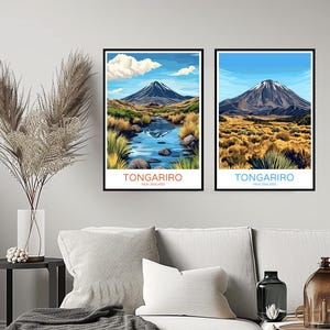 Tongariro National Park New Zealand Poster Travel Print Tongariro Park Wall Home Decor Canvas Travel New Zealand Gift Room Decoration