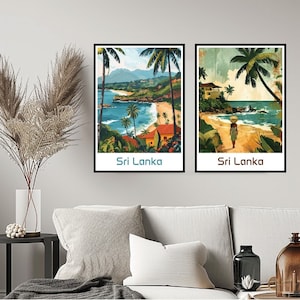 Sri Lanka Travel Poster Print Wall Sri Lanka Zuid-Azië Poster Wall Poster Home Decor Canvas Sri Lanka Colombo Travel Illustratie