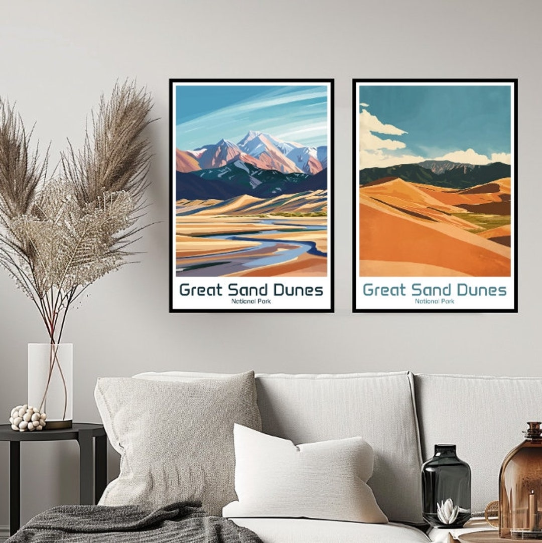 Great Sand Dunes National Park Poster Travel Print Colorado Park Wall ...