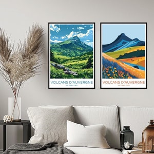 Volcans d'Auvergne National Park Frankreich Poster Reise Druck Volcans d'Auvergne Park Wand Wohnkultur Leinwand Reise Frankreich Raumdekoration
