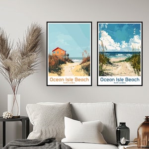 Ocean Isle Strand North Carolina Poster Reisedruck Ocean Isle Strand Wand Wohnkultur Leinwand Reisegeschenk North Carolina Raum USA Dekoration