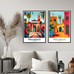 Marrakesch Marokko Poster Reise-Druck Wand Marokko Marrakesch Poster Wand Kunst Wohnkultur Leinwand Marrakesch Reise Marokko Geschenk Illustration