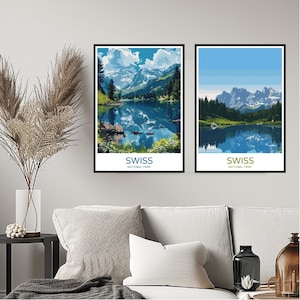 Swiss National Park Poster Travel Print Swiss National Park Alps Mountains Wall Home Decor Canvas Travel Switzerland Gift Decoration