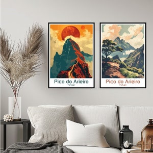 Pico Arieiro Portugal Poster Reise Print Wand Madeira Pico Arieiro Poster Wand Kunst Wohnkultur Leinwand Portugal Retro Reise Illustration