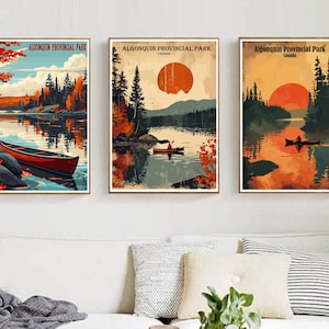 Parc provincial Algonquin, Canada, affiche de voyage, impression d'art mural, affiche de l'Ontario, affiche murale du parc Algonquin, décoration d'intérieur, affiche en toile, designer