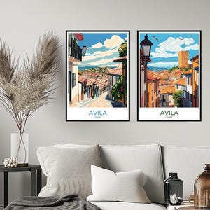 Ávila Spain Poster Travel Print Avila Town Walls Castile and León Wall Home Decor Canvas Travel Spain Illustrations Gift Decoration