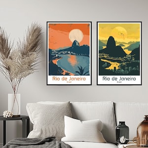 Rio de Janeiro Brazil Poster Travel Print Wall Brazil Rio de Janeiro Poster Wall Art Home Decor Canvas Travel Brazil Gift Illustration