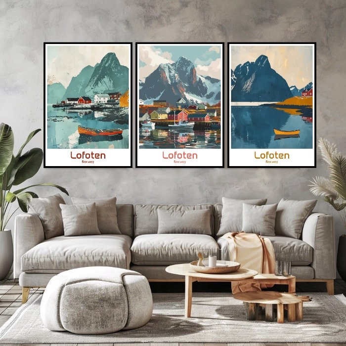 Visual Reference: Lofoten Islands Norway Poster Travel Print Wall Norway Lofoten Poster